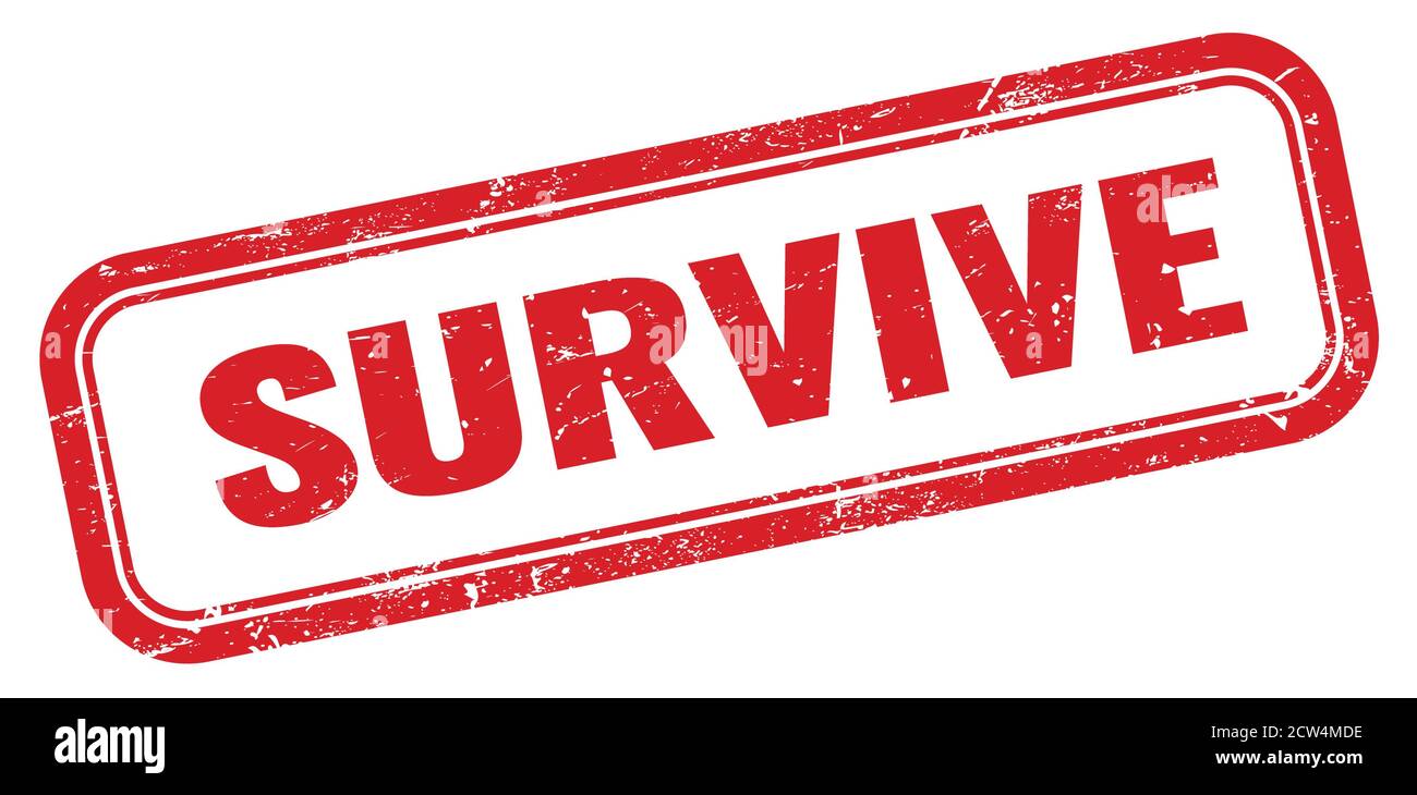 SURVIVE red grungy rectangle stamp sign Stock Photo - Alamy