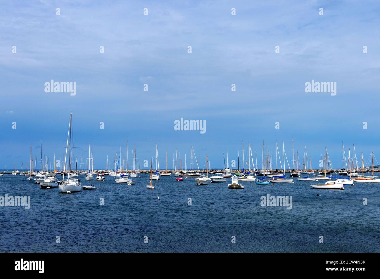Sailboats in Vineyard Haven harbor, Martha's Vineyard, Massachusetts, USA. Stock Photo