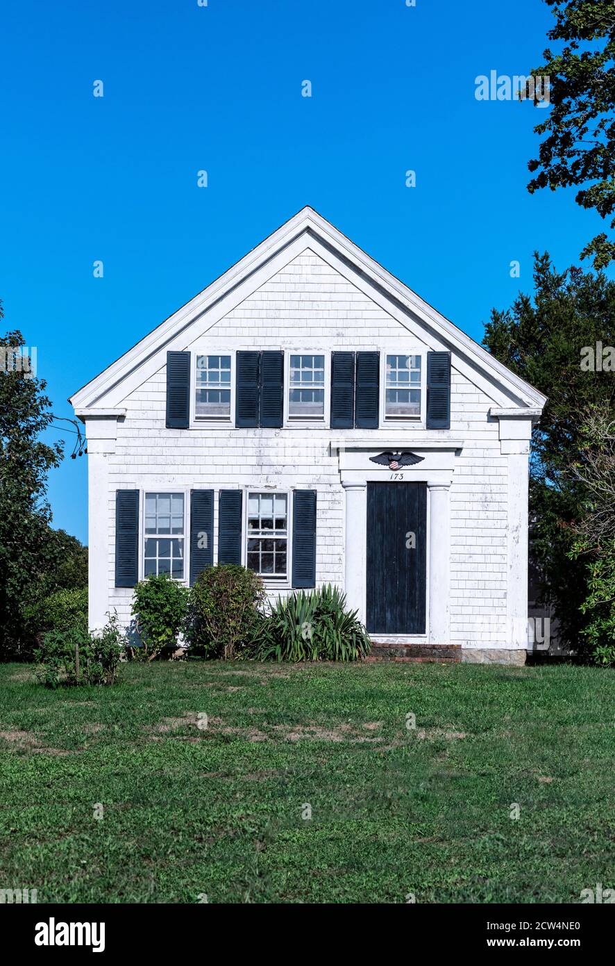 Charming antique Cape Cod salt box house Stock Photo Alamy