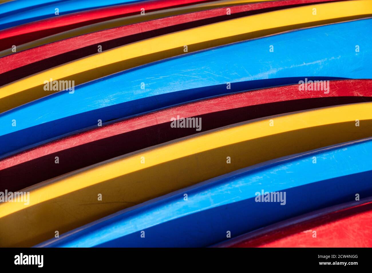 Colorful detail of beach boards. Stock Photo