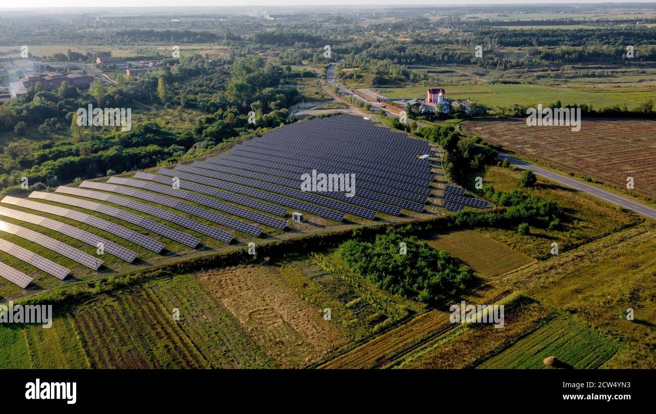 Aerial view solar panels stands hi-res stock photography and images - Alamy