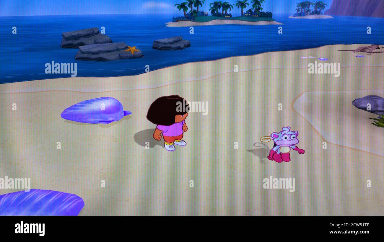 Dora The Explorer - Dora Saves the Mermaids - Sony Playstation 2 PS2 - Editorial use only Stock Photo