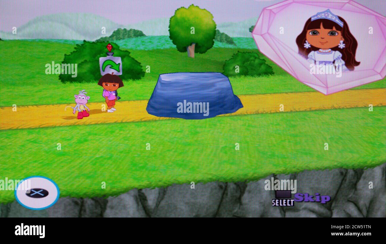 Dora The Explorer - Dora Saves the Crystal Kingdom - Sony Playstation 2 PS2 - Editorial use only Stock Photo