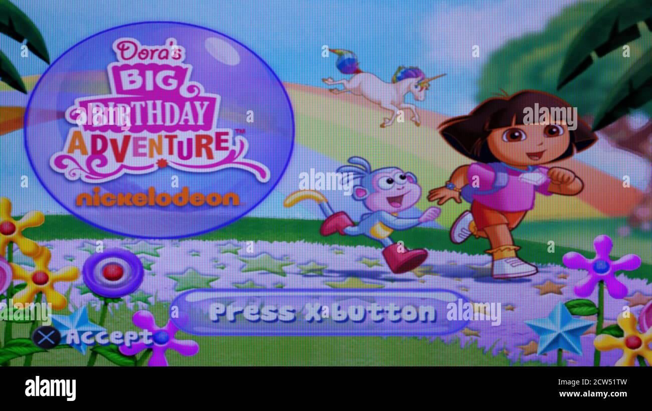 Dora The Explorer - Dora's Big Birthday Adventure - Sony Playstation 2 PS2  - Editorial use only Stock Photo - Alamy