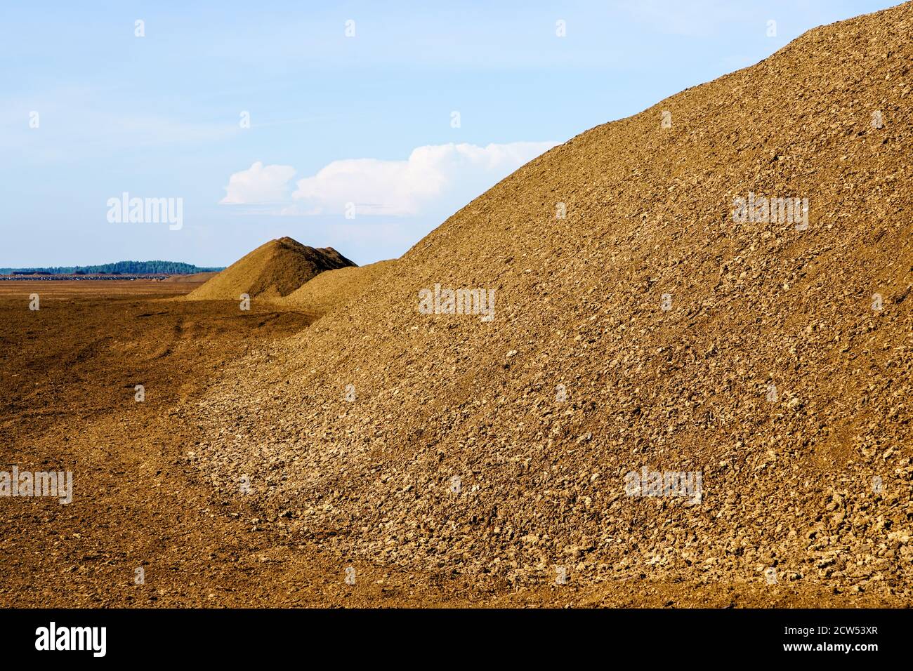 commercial peat extraction area in a bog landscape Stock Photo Alamy