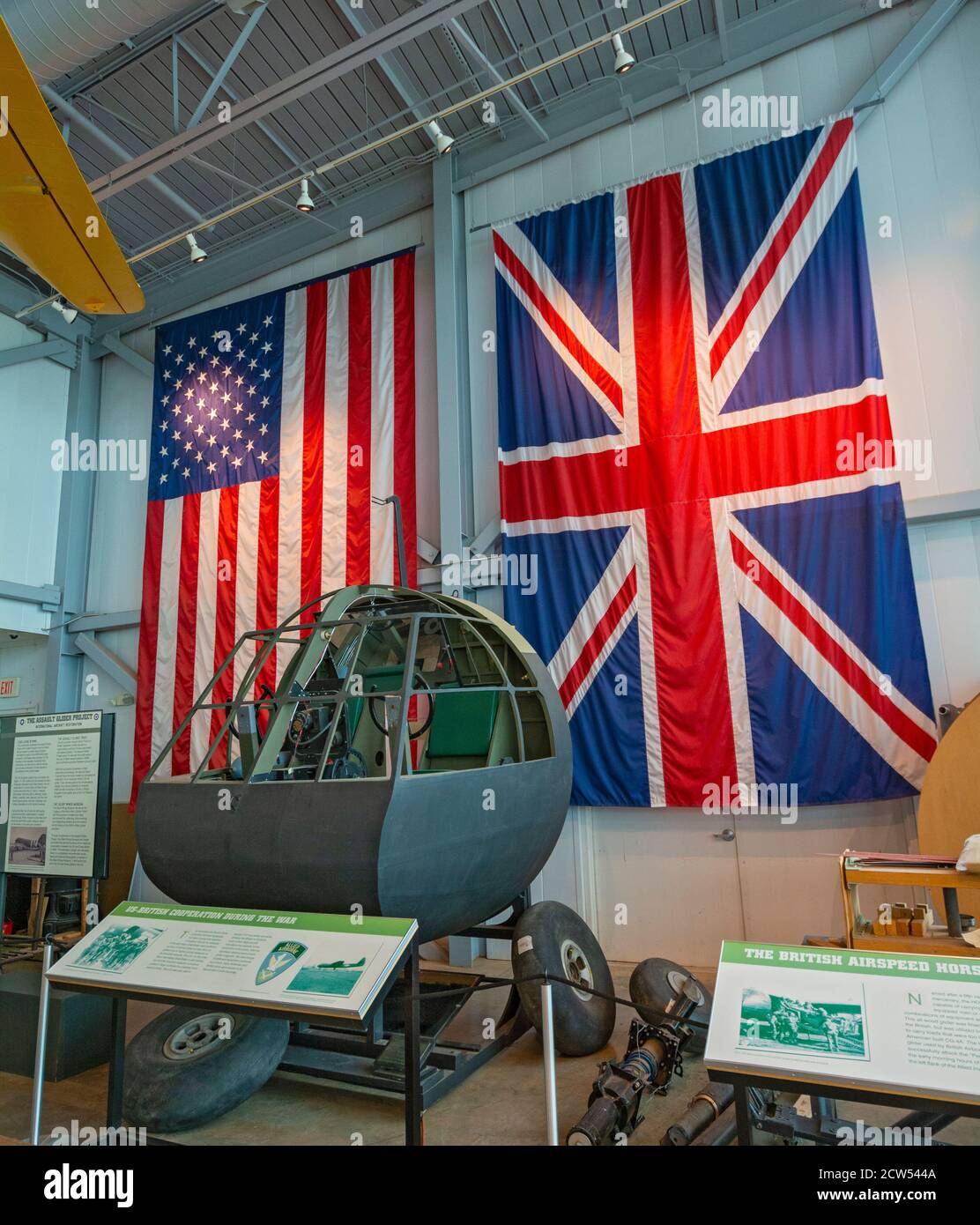 Texas, Lubbock, Silent Wings Museum, presents history of World War II glider program, British