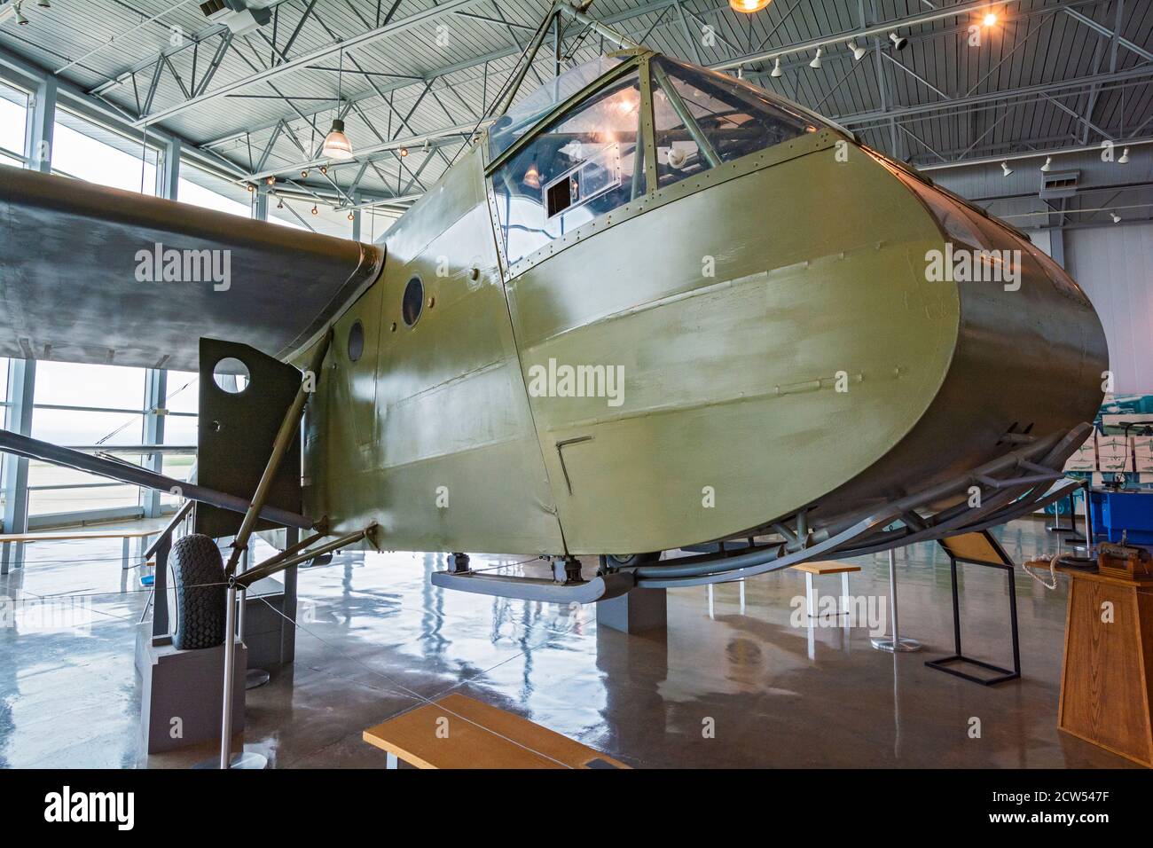Texas, Lubbock, Silent Wings Museum, presents history of World War II glider program, restored