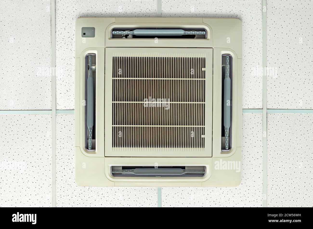 Indoor Unit Of Cassette Air Conditioner Located On False Ceiling In The Office Building Stock Photo Alamy