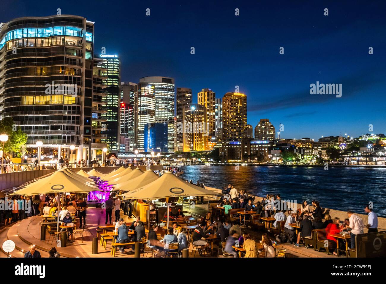 Sydney, Australia 10 2018 Eating and drinking at Circular Quay Stock