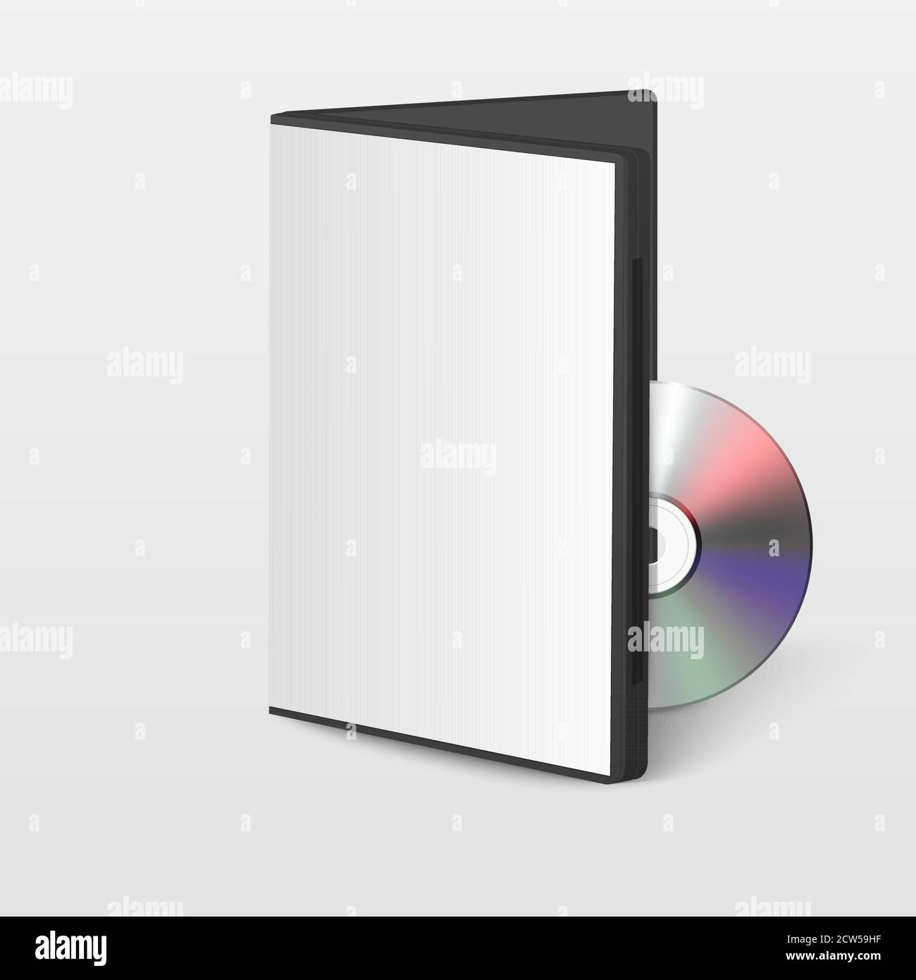 Vector 3d Realistic Opened CD, DVD with Cover Box Set Closeup Isolated