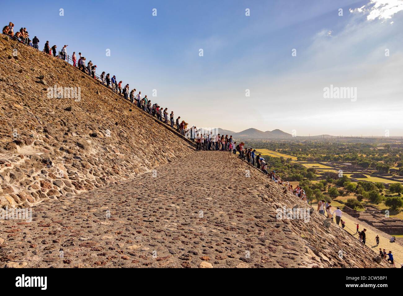 The pyramid of the sun at Teotihuacan, A UNESCO World Heritage site, in Mexico Stock Photo