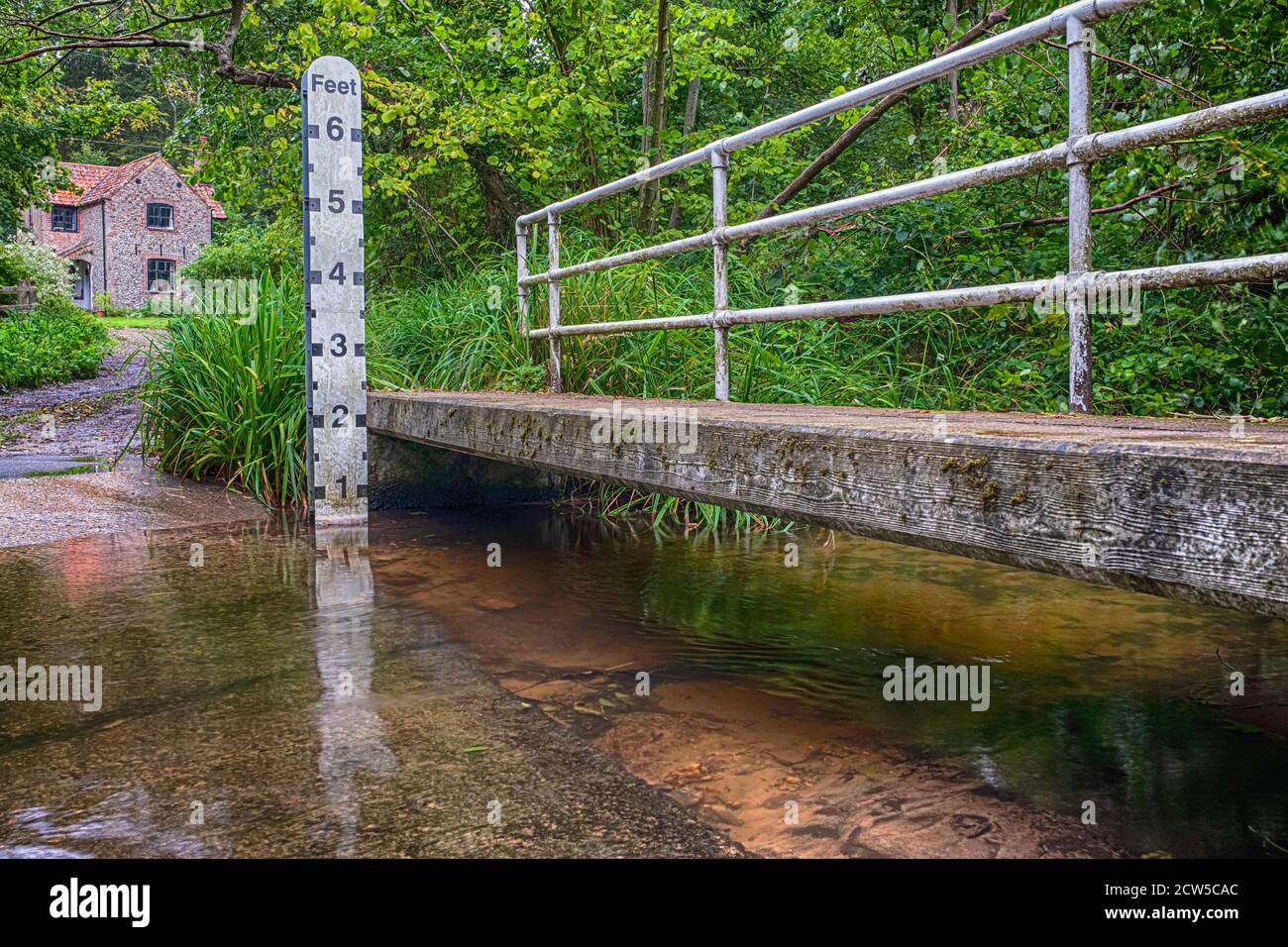 Scenic view at the ford over the river Glaven at Stody in Norfolk. Stock Photo