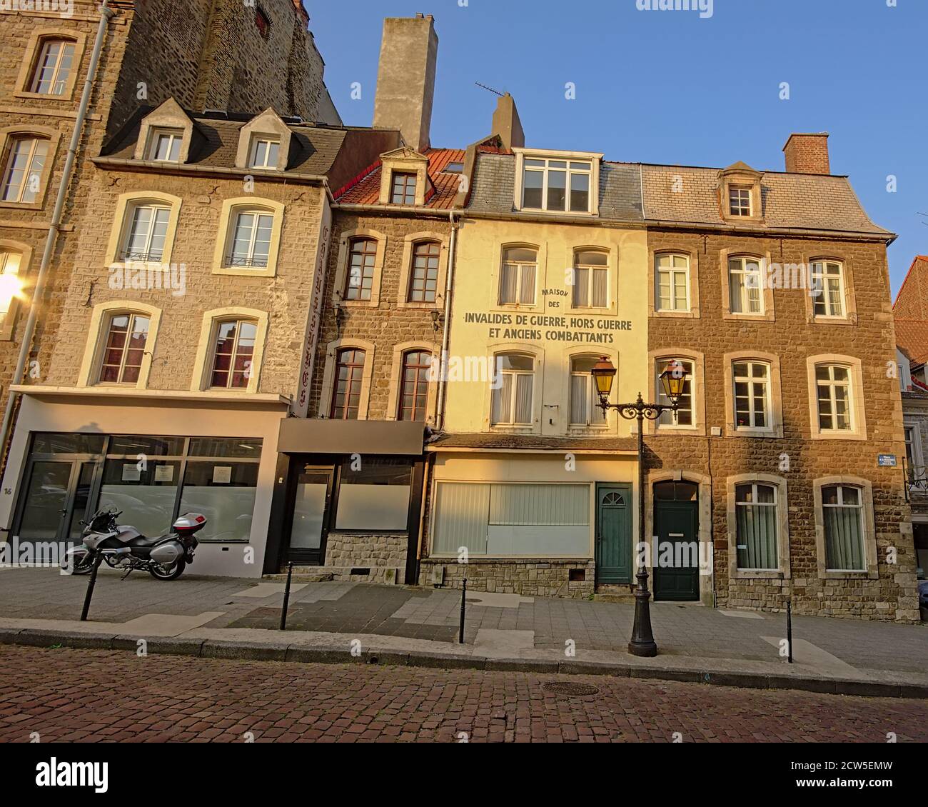 Old houses in the City center of Boulogne sur Mer, France, view from above from the city walls. Stock Photo
