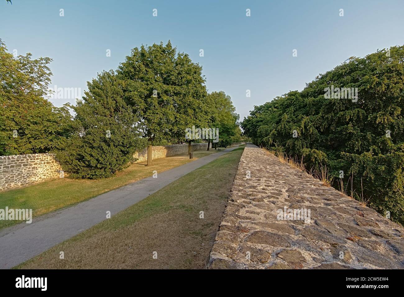 Green city walls of Boulogne sur Mer, France. Stock Photo