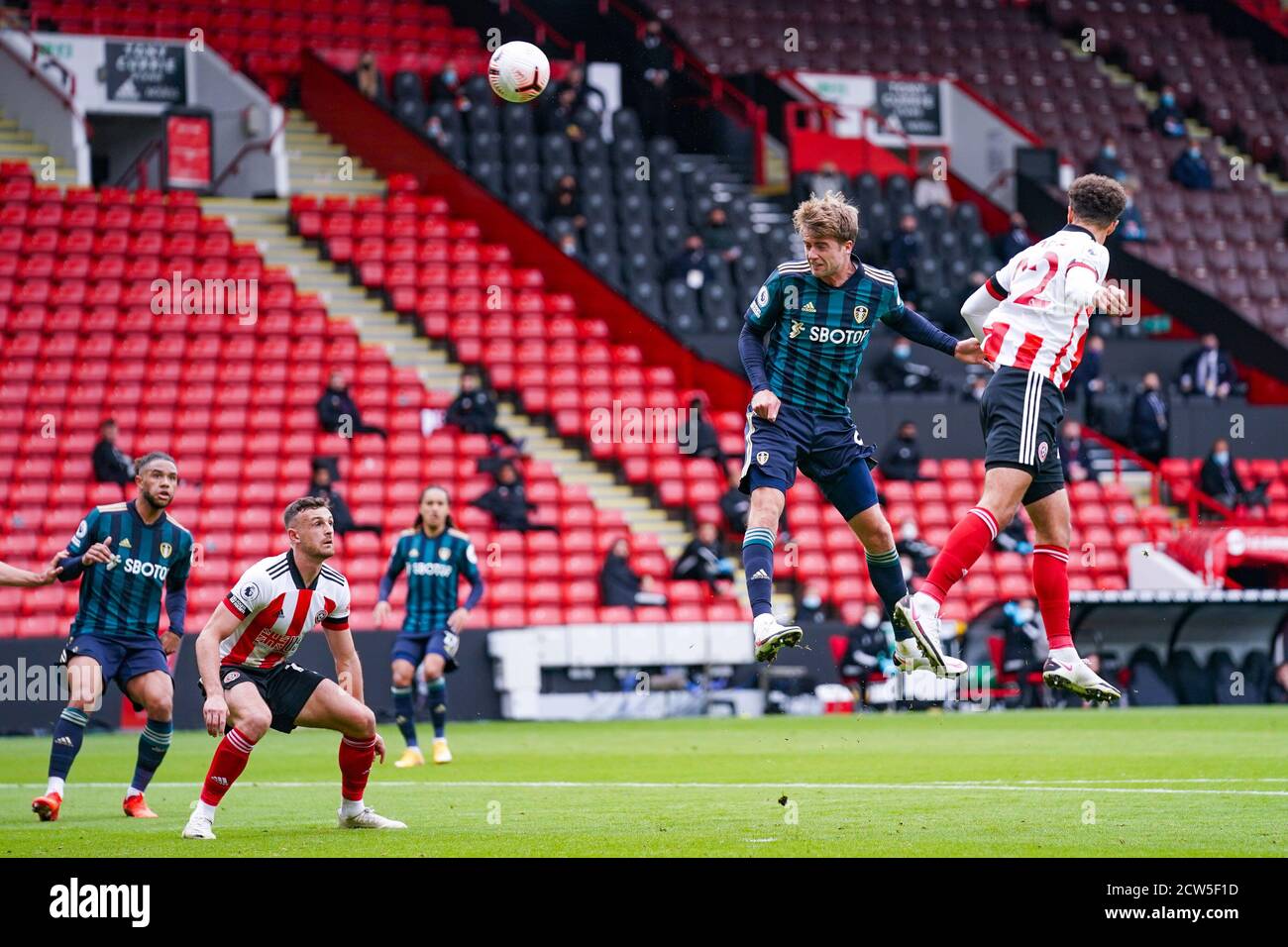 Sheffield Uk 27th September 2020 Leeds United Forward Patrick Bamford 9 Takes A Shot During The English Championship Premier League Football Match Between Sheffield United And Leeds United On September 27 2020<script async src=