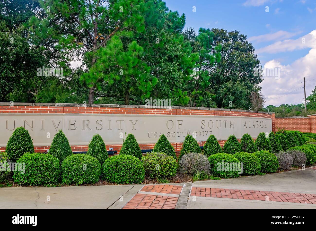 The University of South Alabama entrance sign is pictured, Sept. 26