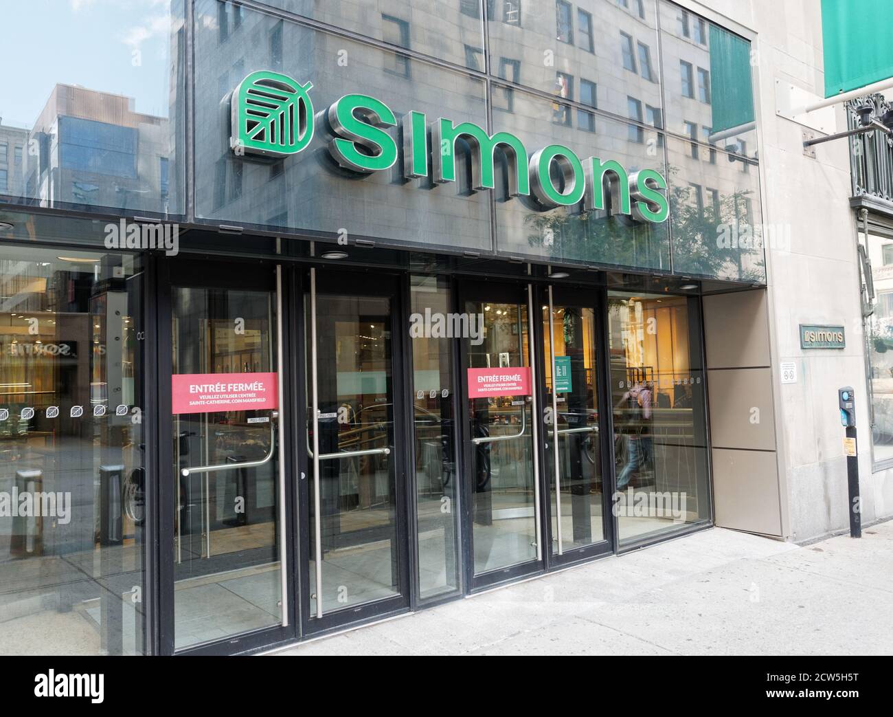 Side entrance to Simmons department store in downtown,Montreal,Canada