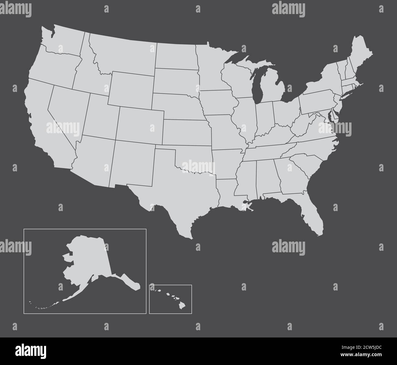 Map of us states hi-res stock photography and images - Alamy