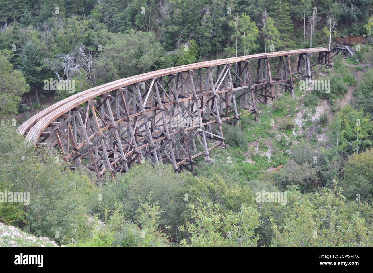 Old wooden trestle bridge hi-res stock photography and images - Alamy