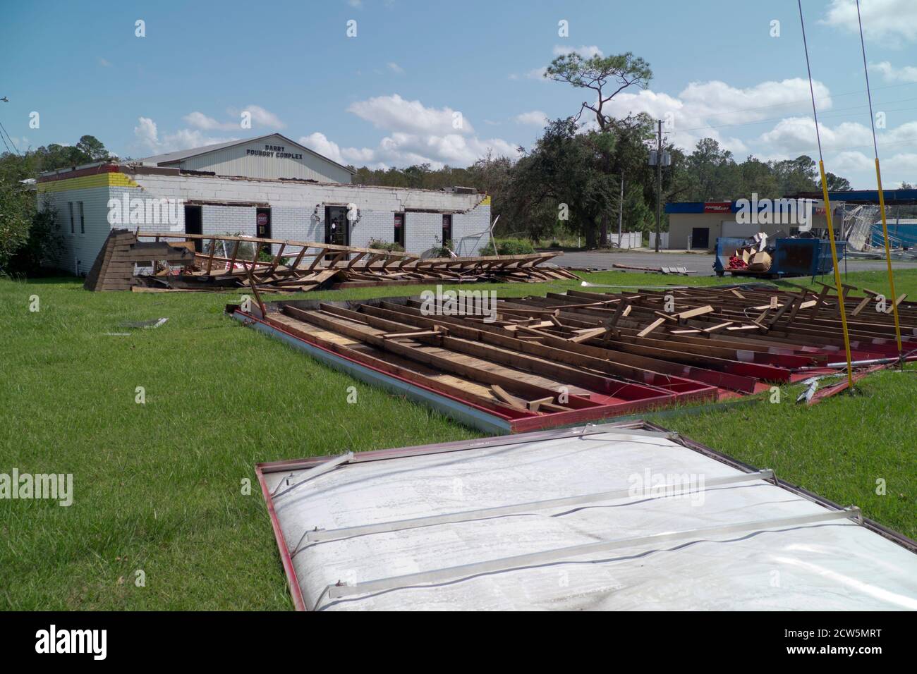 Hurricane Sally destruction in Foley, Alabama, USA. Stock Photo