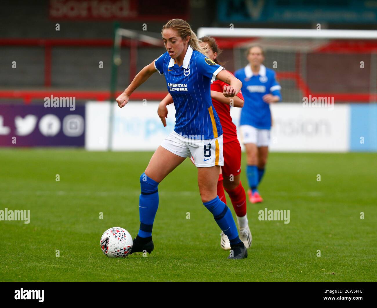 Crawley, UK. 01st Feb, 2018. CRAWLEY, ENGLAND - SEPTEMBER 27: Megan Connolly of Brighton and Hove Albion WFC during Vitality Women's FA Cup match between Brighton and Hove Albion Women and Birmingham City Women at Broadfield Stadium on September 27, 2020 in Crawley, England Credit: Action Foto Sport/Alamy Live News Stock Photo