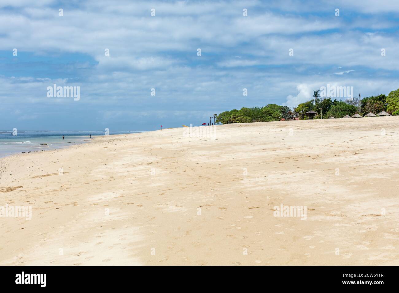 White sand Mengiat Beach (Pantai Mengiat) and Indian Ocean, Nusa Dua, Bali, Indonesia Stock Photo