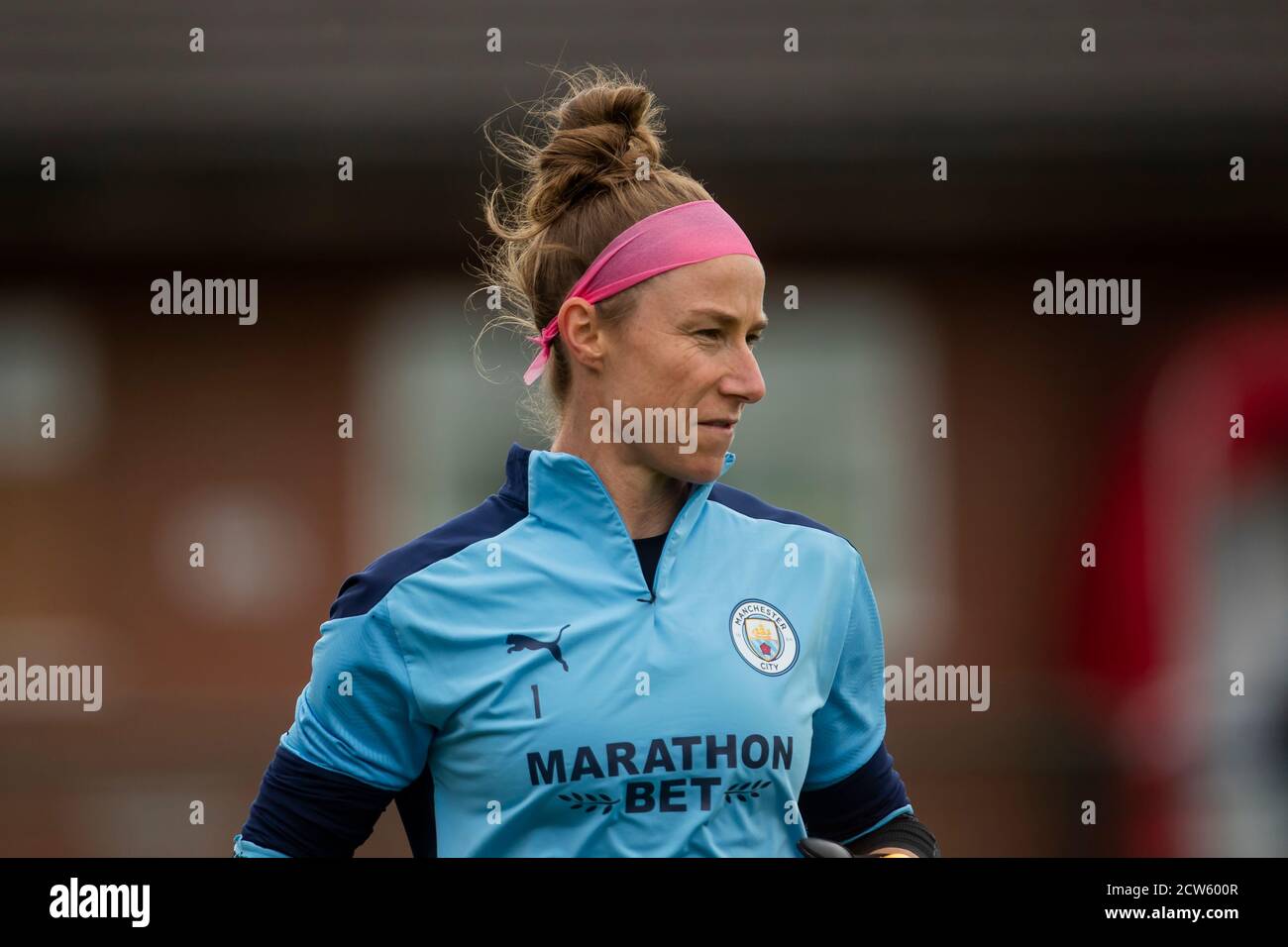 LOUGHBOROUGH, ENGLAND. SEPT 27TH 2020 Karen Bardsley of Manchester City women during the Vitality Women's FA Cup match between Leicester City and Manchester City at Farley Way Stadium, Quorn, Loughborough on Sunday 27th September 2020. (Credit: Leila Coker | MI News) Credit: MI News & Sport /Alamy Live News Stock Photo