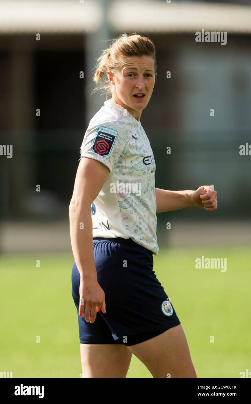LOUGHBOROUGH, ENGLAND. SEPT 27TH 2020 Ellen White of Manchester City women during the Vitality Women's FA Cup match between Leicester City and Manchester City at Farley Way Stadium, Quorn, Loughborough on Sunday 27th September 2020. (Credit: Leila Coker | MI News) Credit: MI News & Sport /Alamy Live News Stock Photo