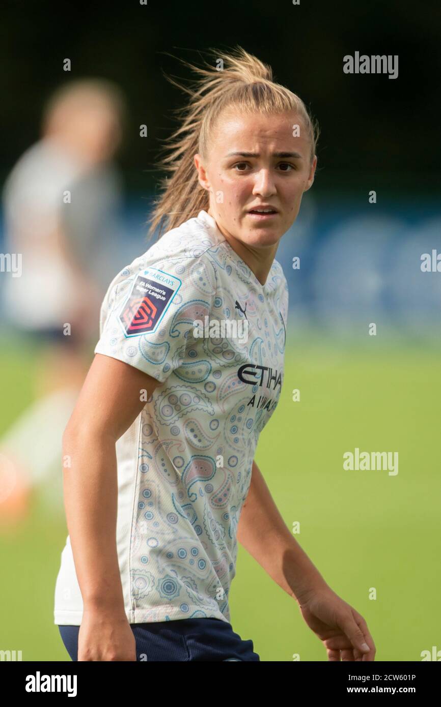 LOUGHBOROUGH, ENGLAND. SEPT 27TH 2020 Georgia Stanway of Manchester City women during the Vitality Women's FA Cup match between Leicester City and Manchester City at Farley Way Stadium, Quorn, Loughborough on Sunday 27th September 2020. (Credit: Leila Coker | MI News) Credit: MI News & Sport /Alamy Live News Stock Photo