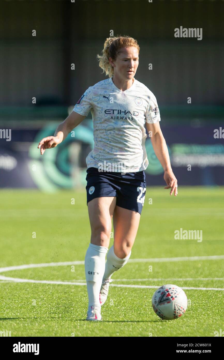 LOUGHBOROUGH, ENGLAND. SEPT 27TH 2020 Sam Mewis of Manchester City women during the Vitality Women's FA Cup match between Leicester City and Manchester City at Farley Way Stadium, Quorn, Loughborough on Sunday 27th September 2020. (Credit: Leila Coker | MI News) Credit: MI News & Sport /Alamy Live News Stock Photo