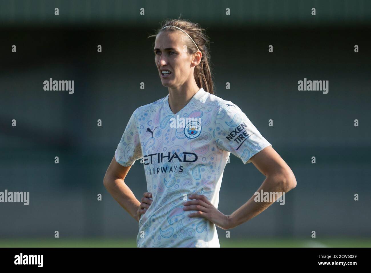 LOUGHBOROUGH, ENGLAND. SEPT 27TH 2020 Jill Scott of Manchester City women during the Vitality Women's FA Cup match between Leicester City and Manchester City at Farley Way Stadium, Quorn, Loughborough on Sunday 27th September 2020. (Credit: Leila Coker | MI News) Credit: MI News & Sport /Alamy Live News Stock Photo