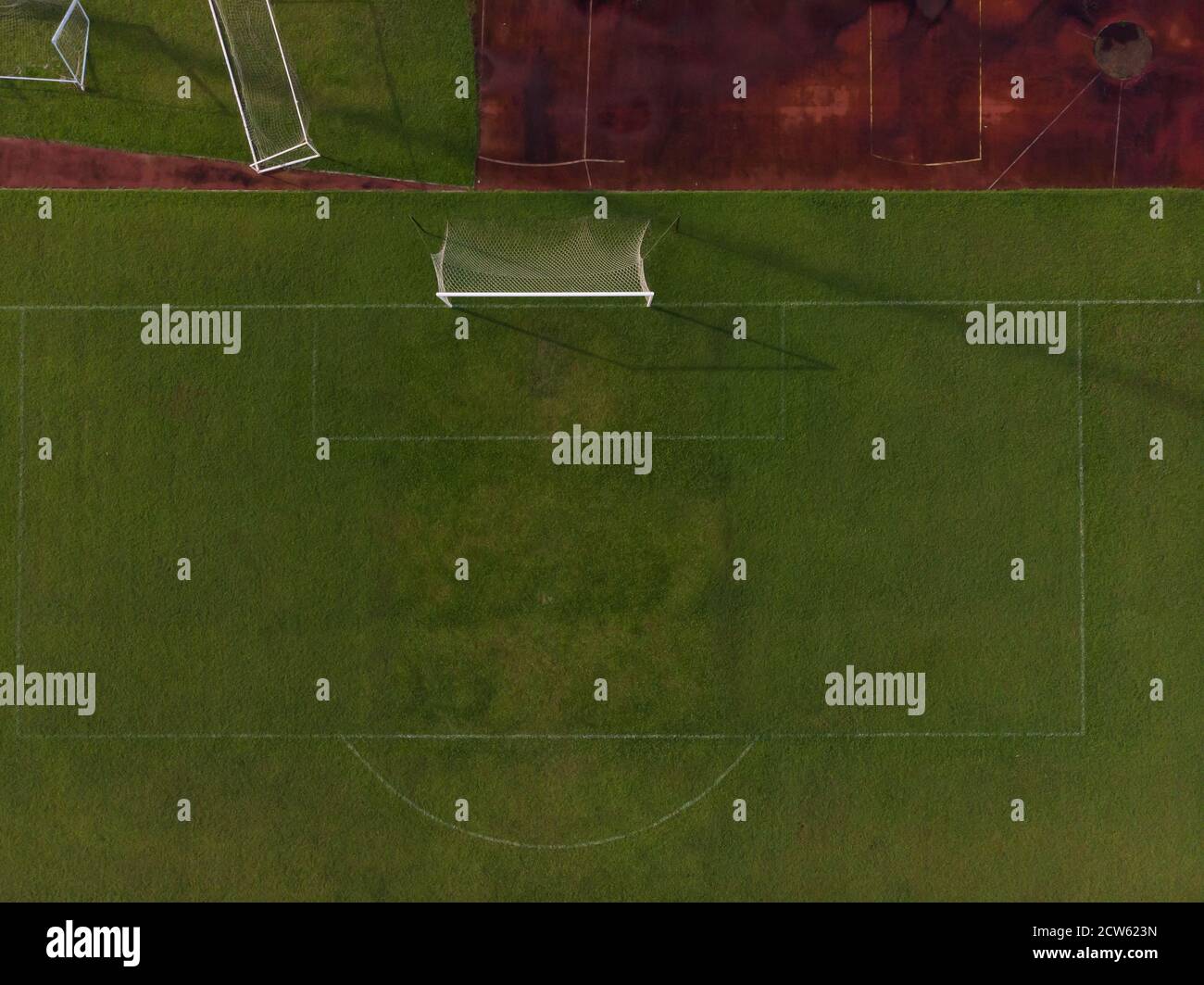 Top Down aerial view of a football or soccer field Stock Photo - Alamy