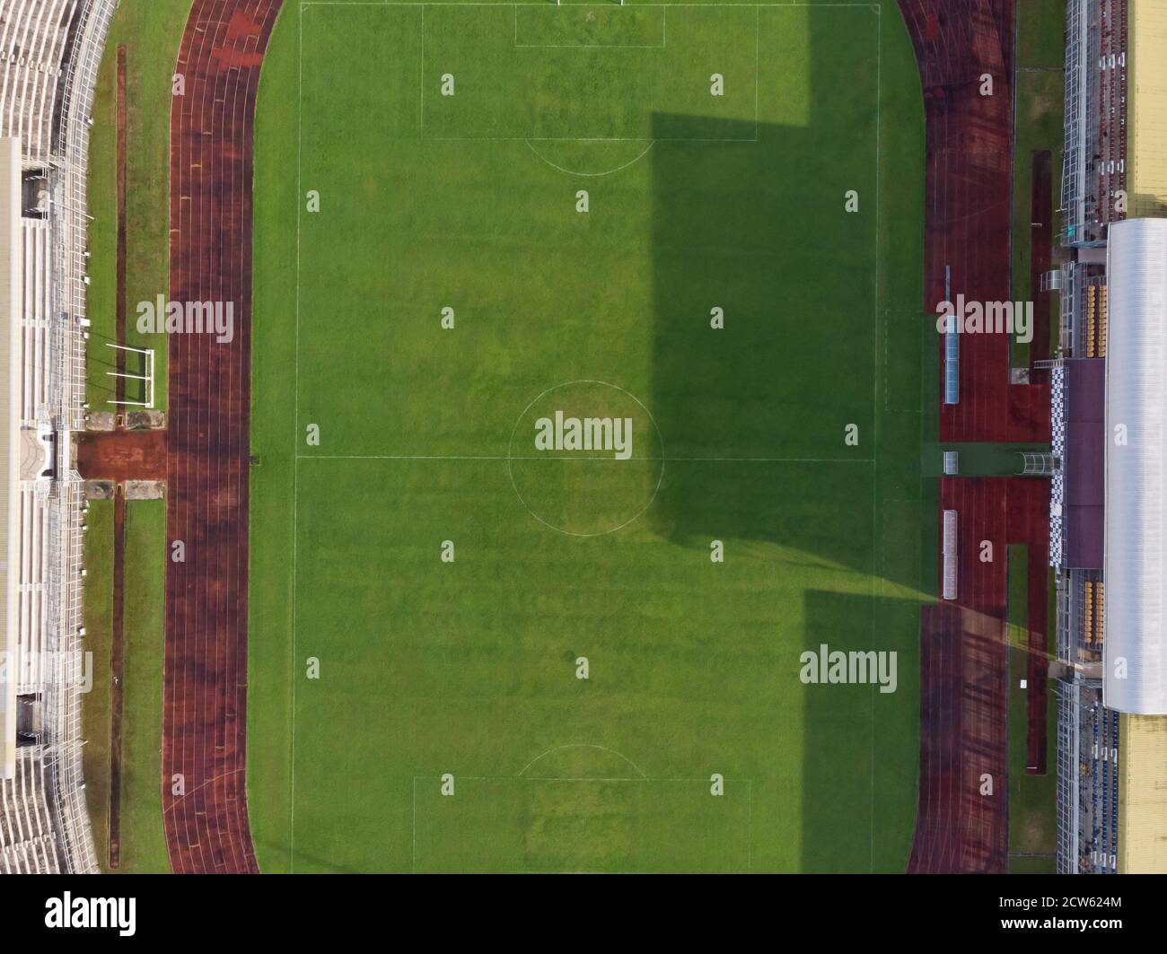 Top Down aerial view of a football or soccer field Stock Photo - Alamy