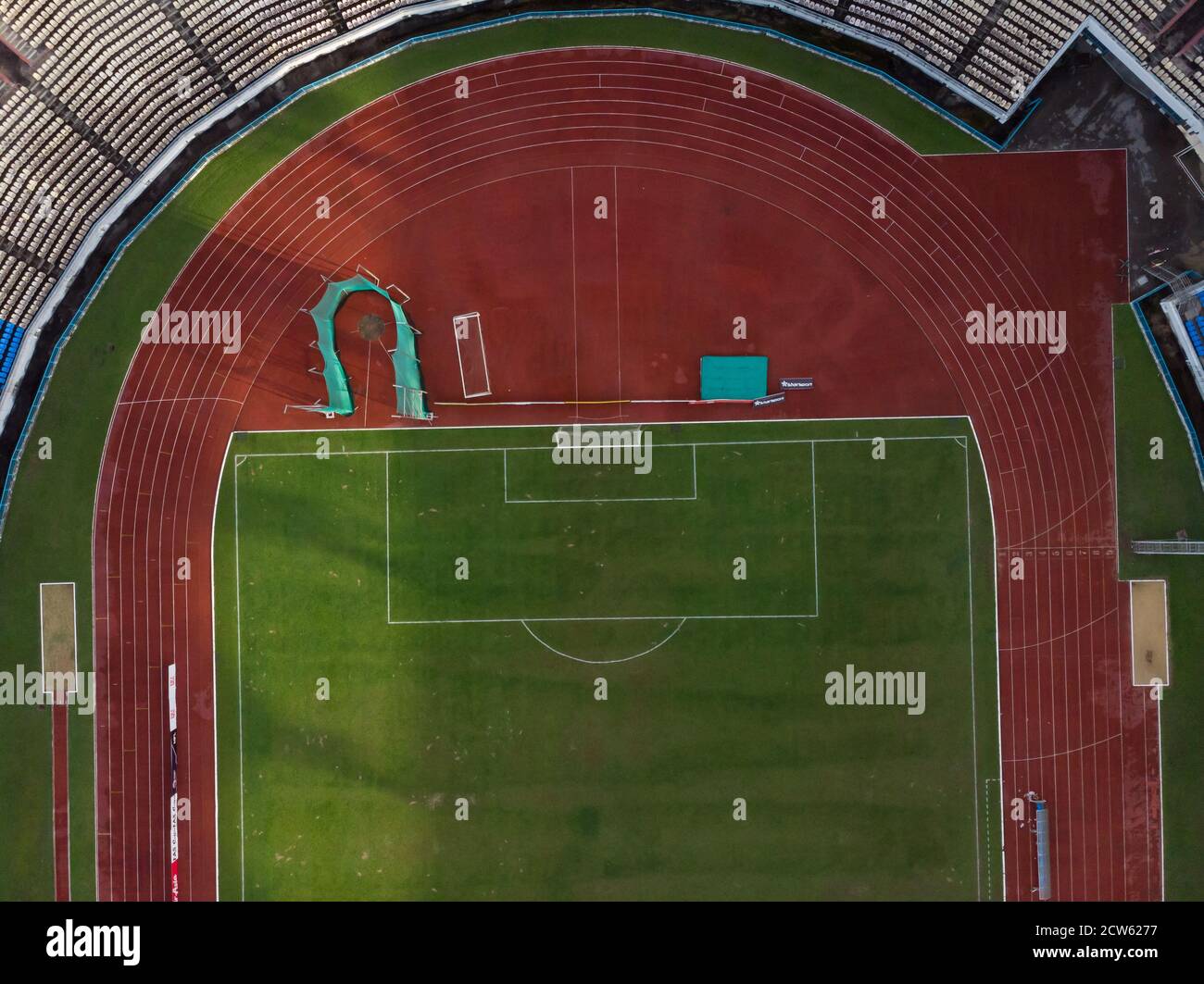Top Down aerial view of a football or soccer field Stock Photo - Alamy