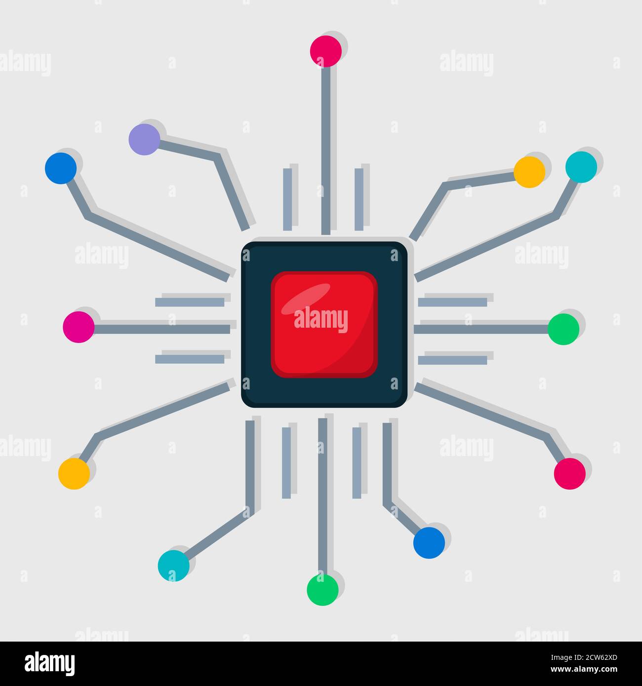 microchip for artificial intelligence concept symbol vector ...