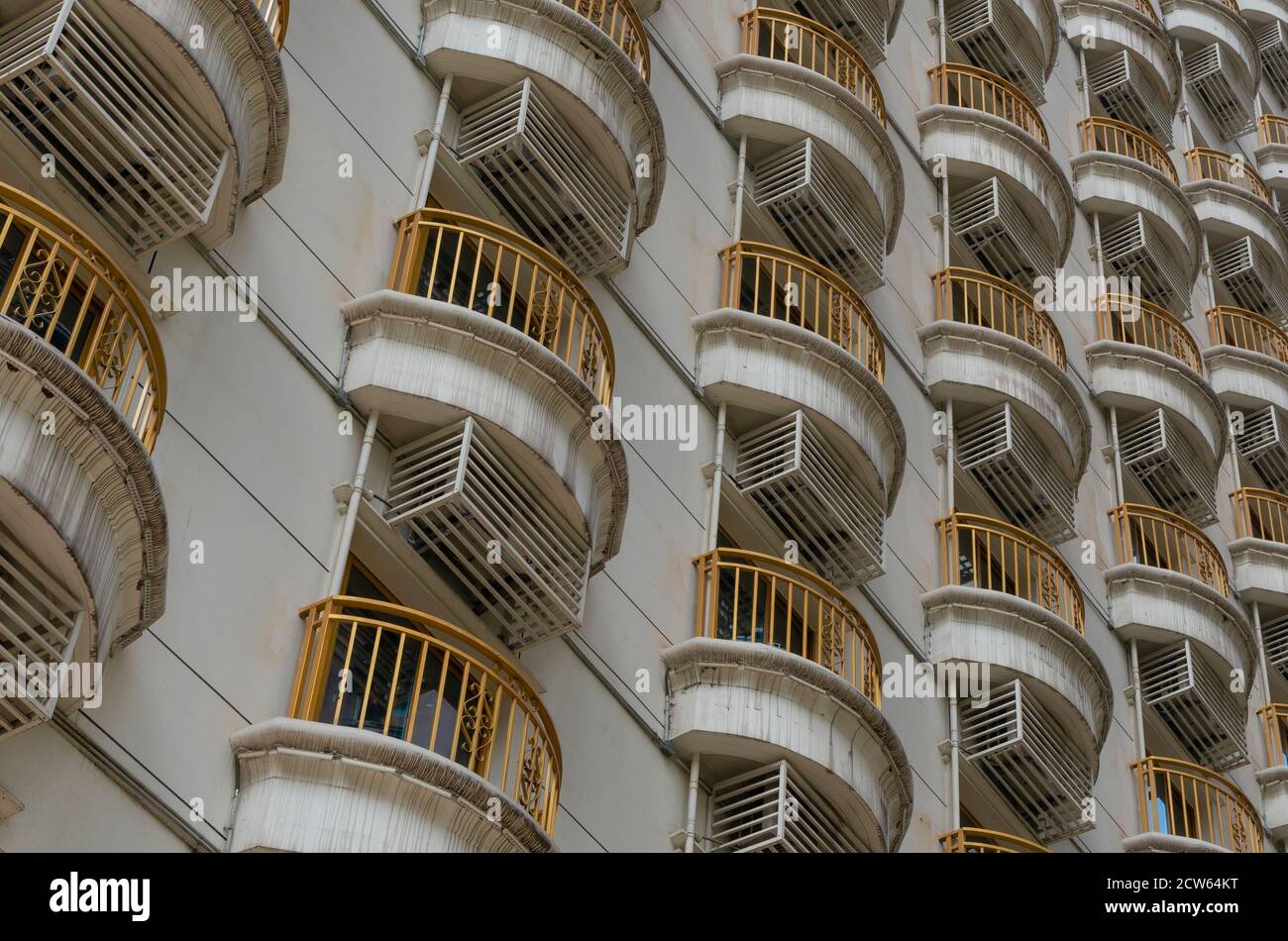 Balconies of building in Chongqing city Stock Photo