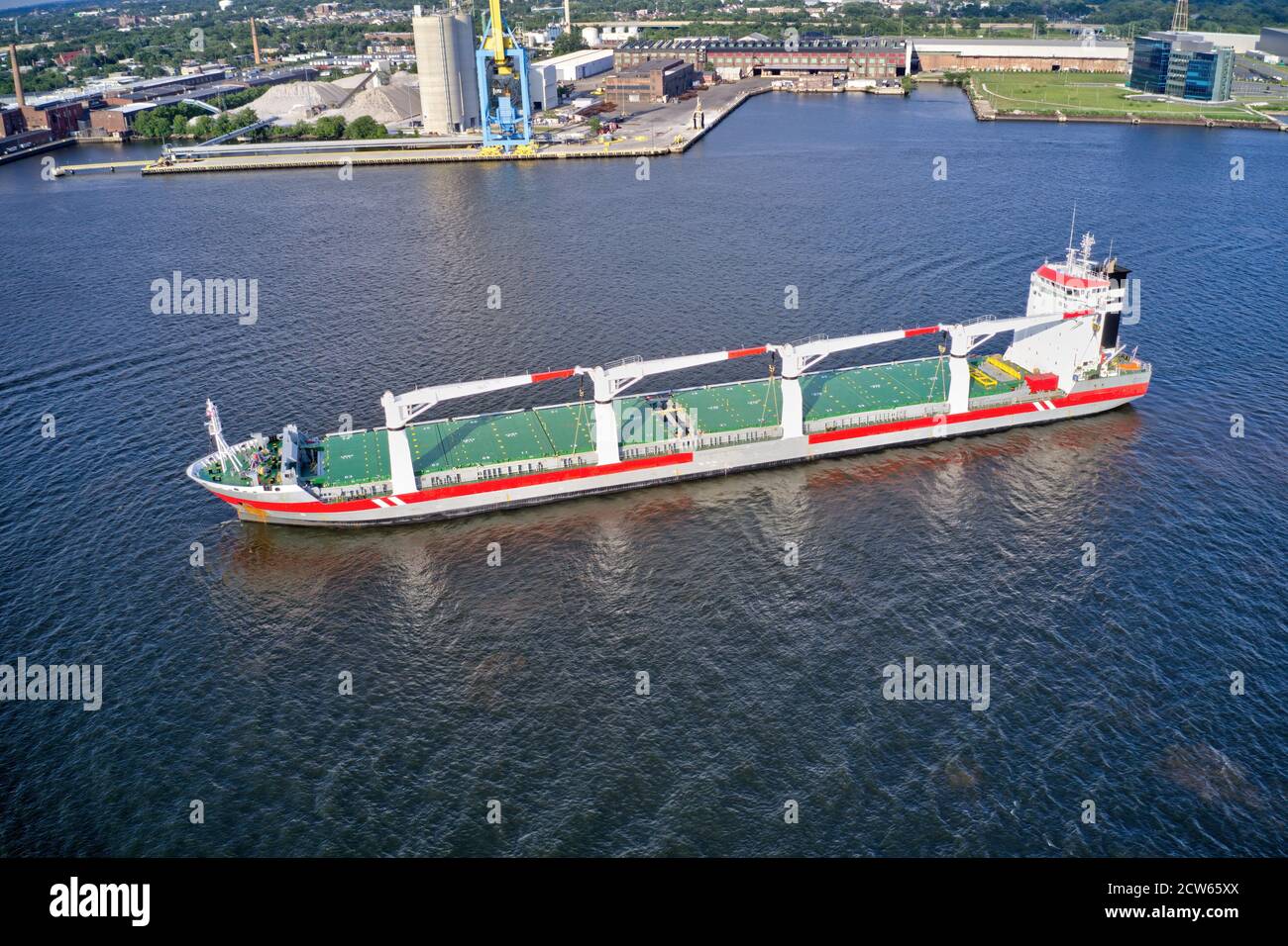 Aerial View of Cargo Ship on the Delaware River Stock Photo Alamy