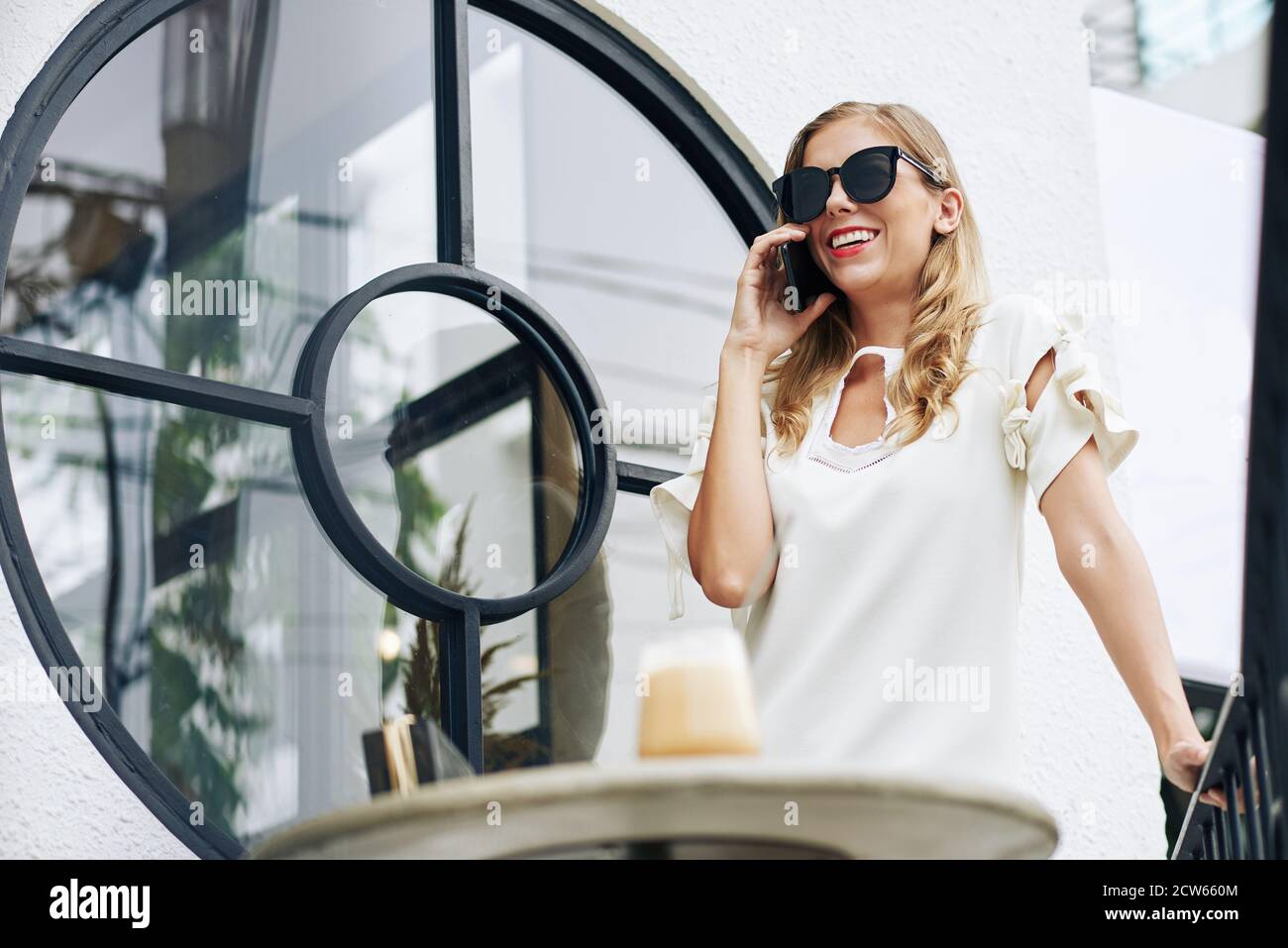Cheerful elegant young woman Stock Photo