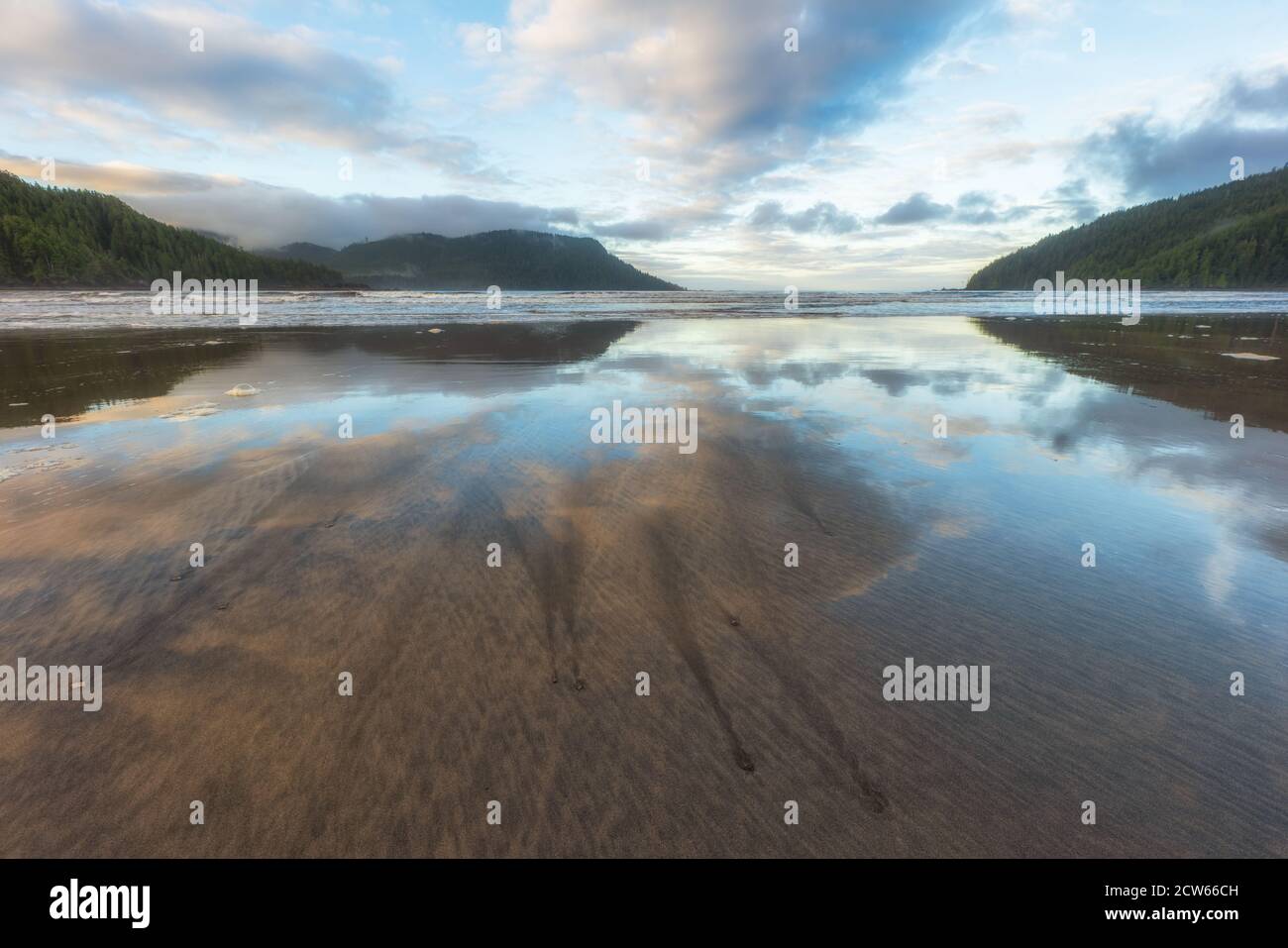 Amazing refletion on San Josef Bay beach in Cape Scott Provincial Park on Vancouver Island