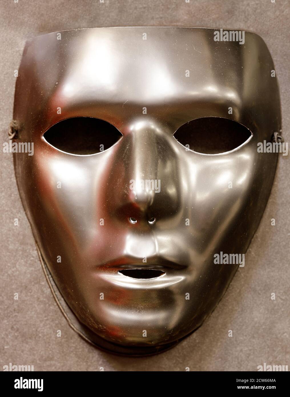 Blank Gold Half Face Mask Halloween Costume Isolated Stock Photo