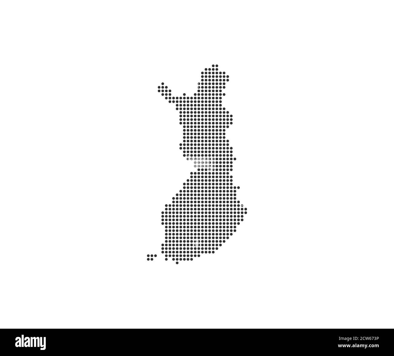 Finland, country, dotted map on white background. Vector illustration. Stock Vector