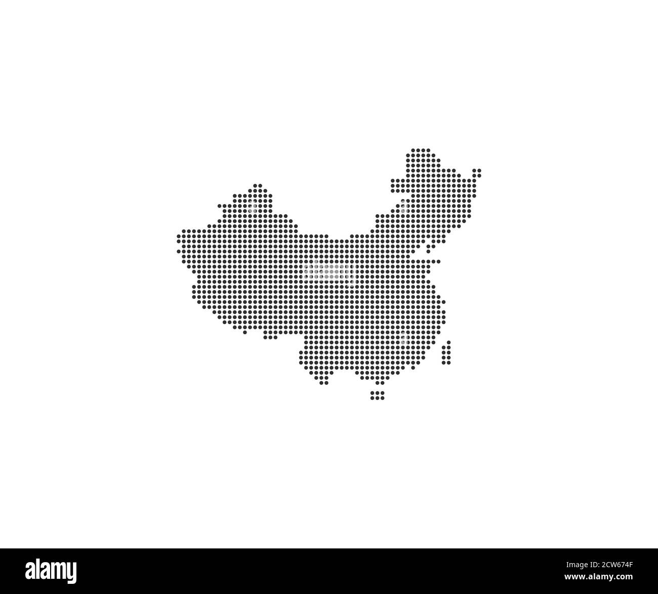 China, country, dotted map on white background. Vector illustration. Stock Vector