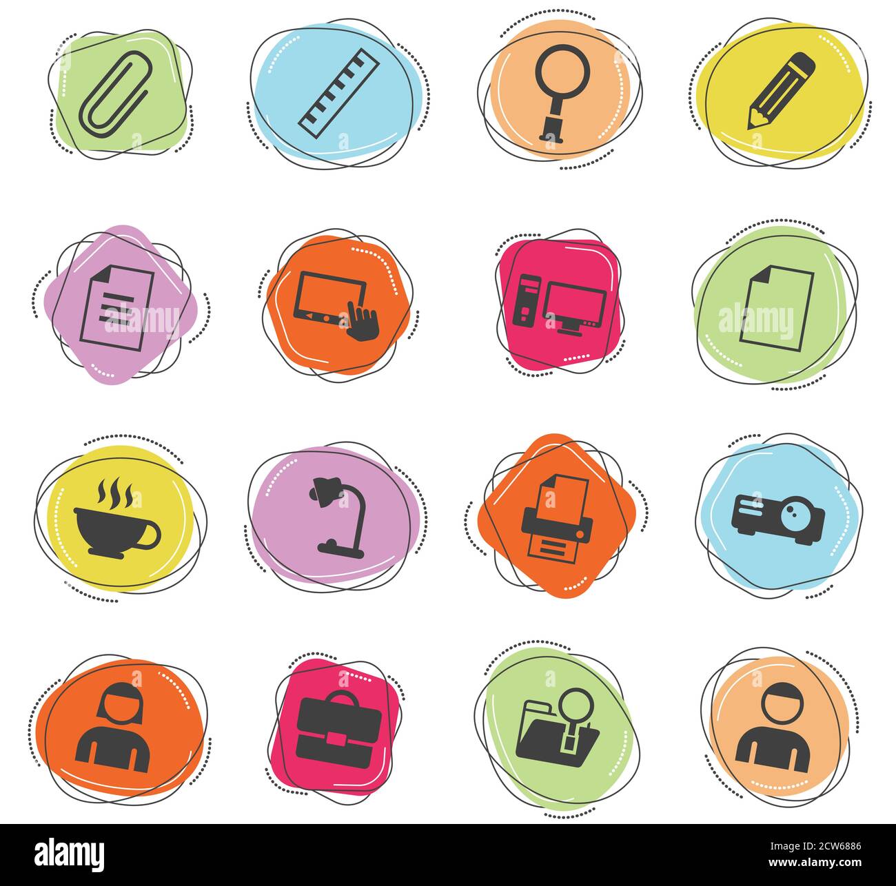 office icon set Stock Vector Image & Art - Alamy