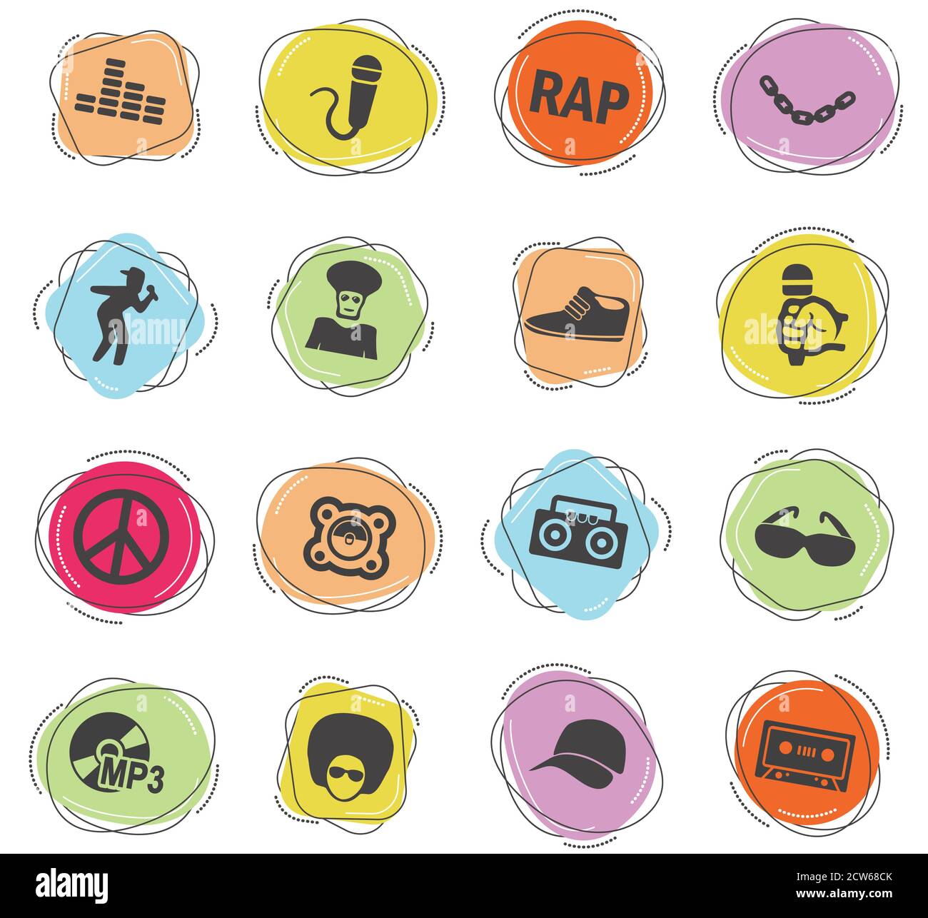 rap icon set Stock Vector Image & Art - Alamy
