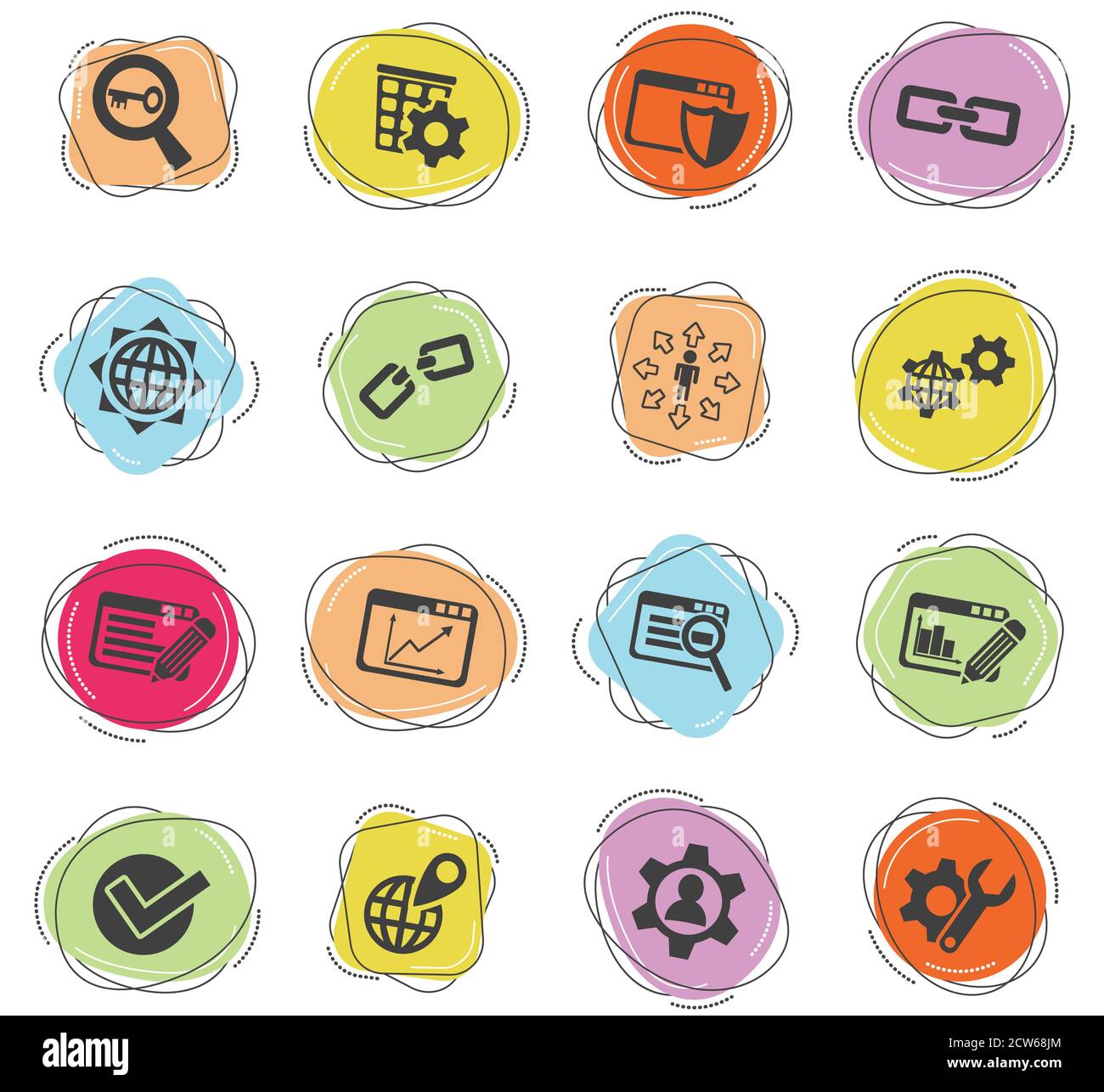 seo and development icon set Stock Vector Image & Art - Alamy