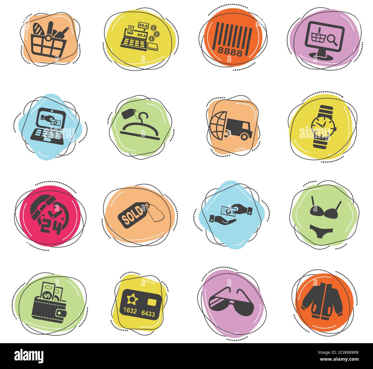 shopping and e-commerce icon set Stock Vector Image & Art - Alamy