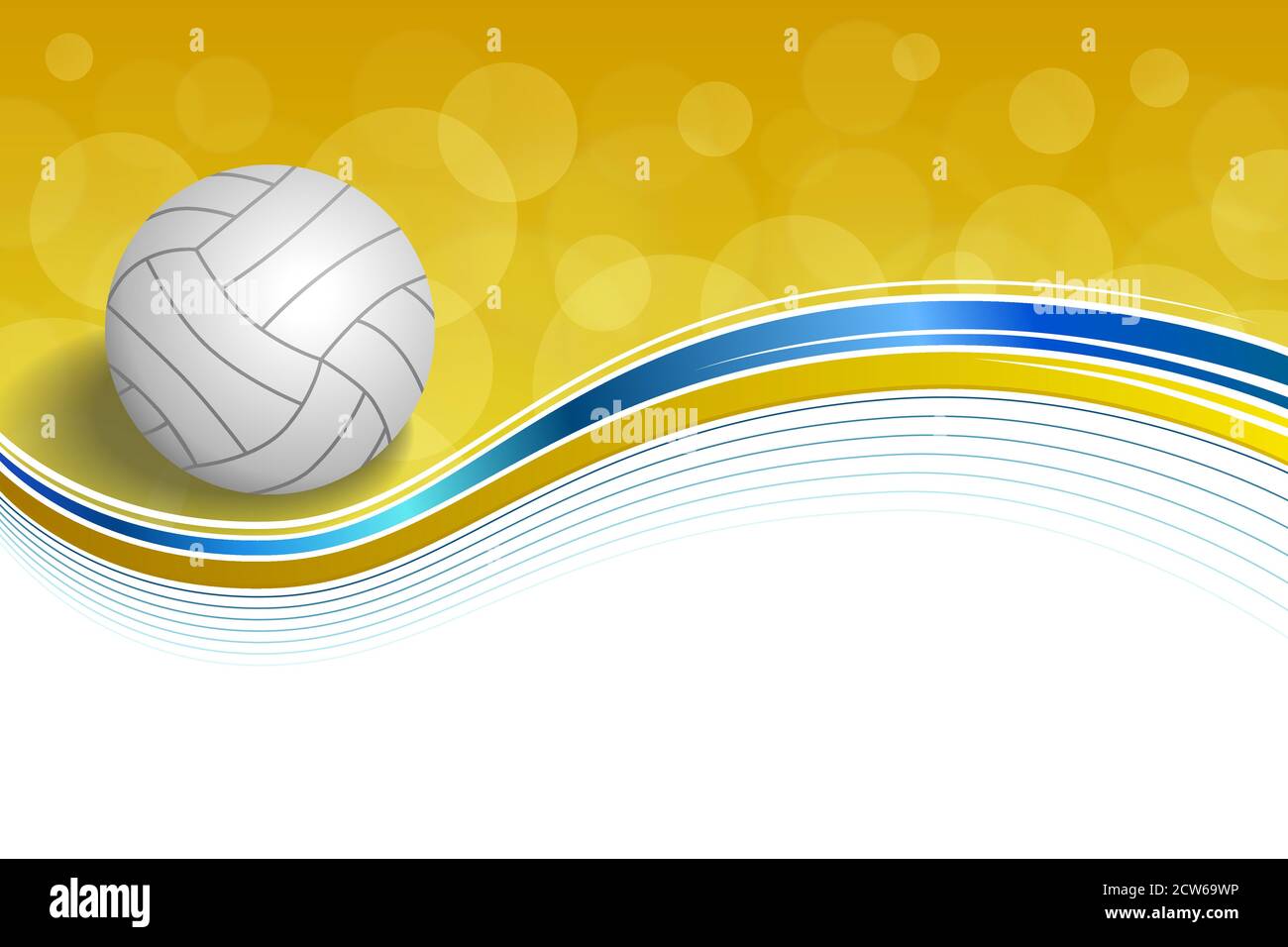 Background abstract sport volleyball blue yellow ball frame illustration vector Stock Vector