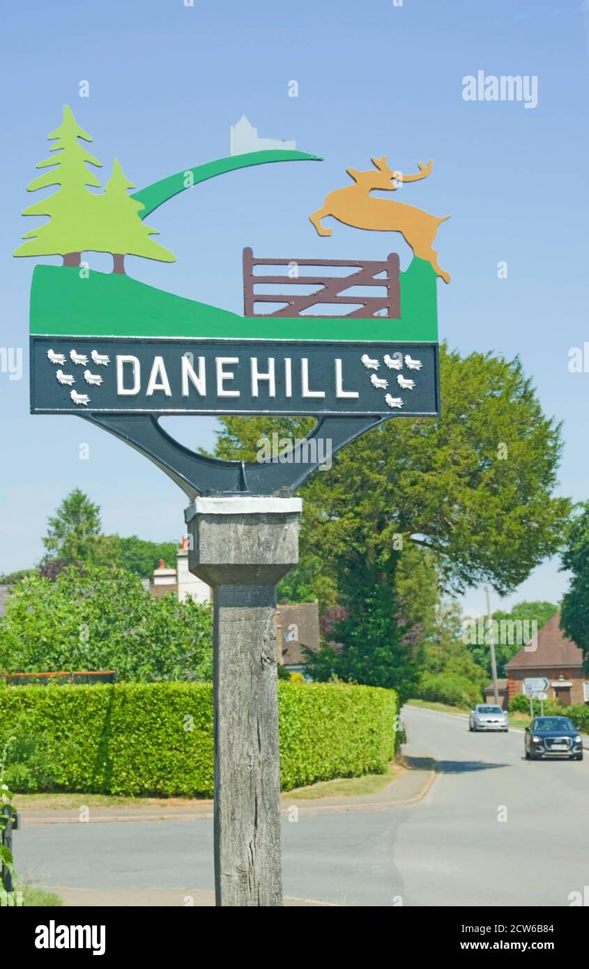 Danehill Village Sign Sussex Stock Photo