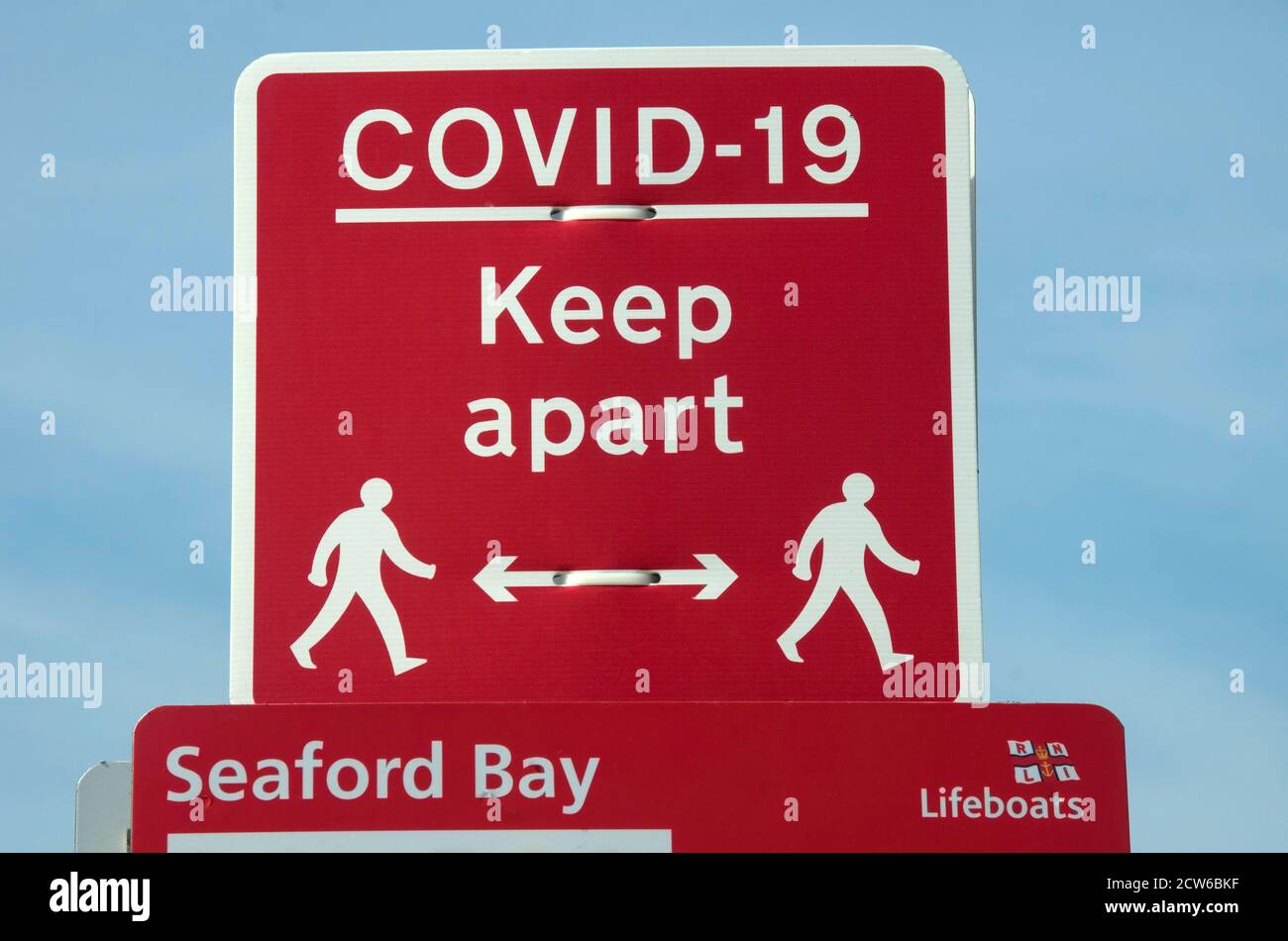 Covid-19 Pandemic Sign Seaford Sussex Stock Photo
