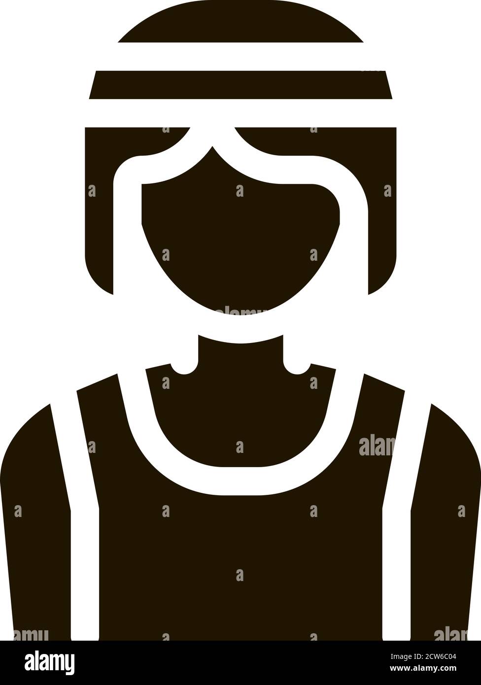 Female Athlete Sportsman Icon Vector Glyph Illustration Stock Vector